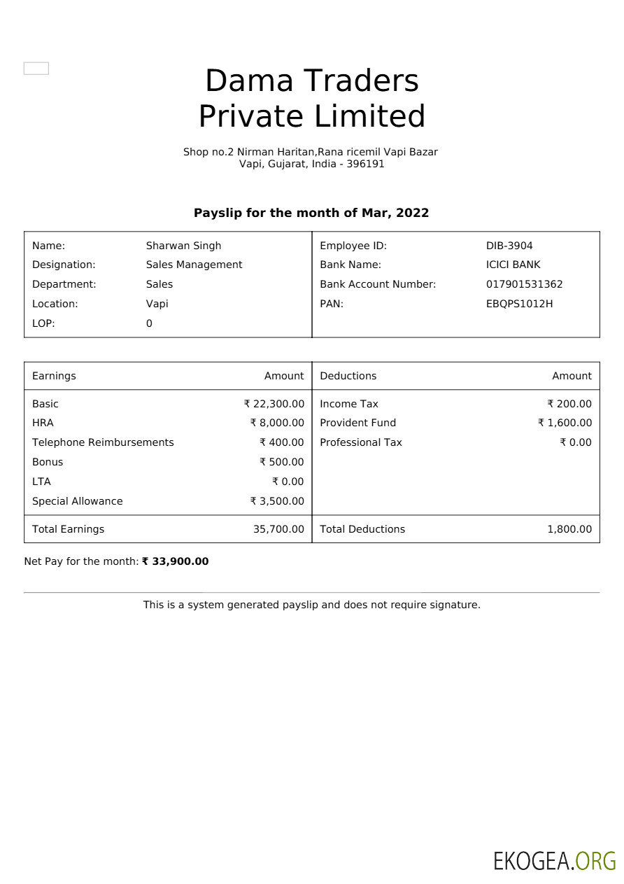 Modèle de fiche de paie Dama Traders aux formats Word et PDF.pdf, 1